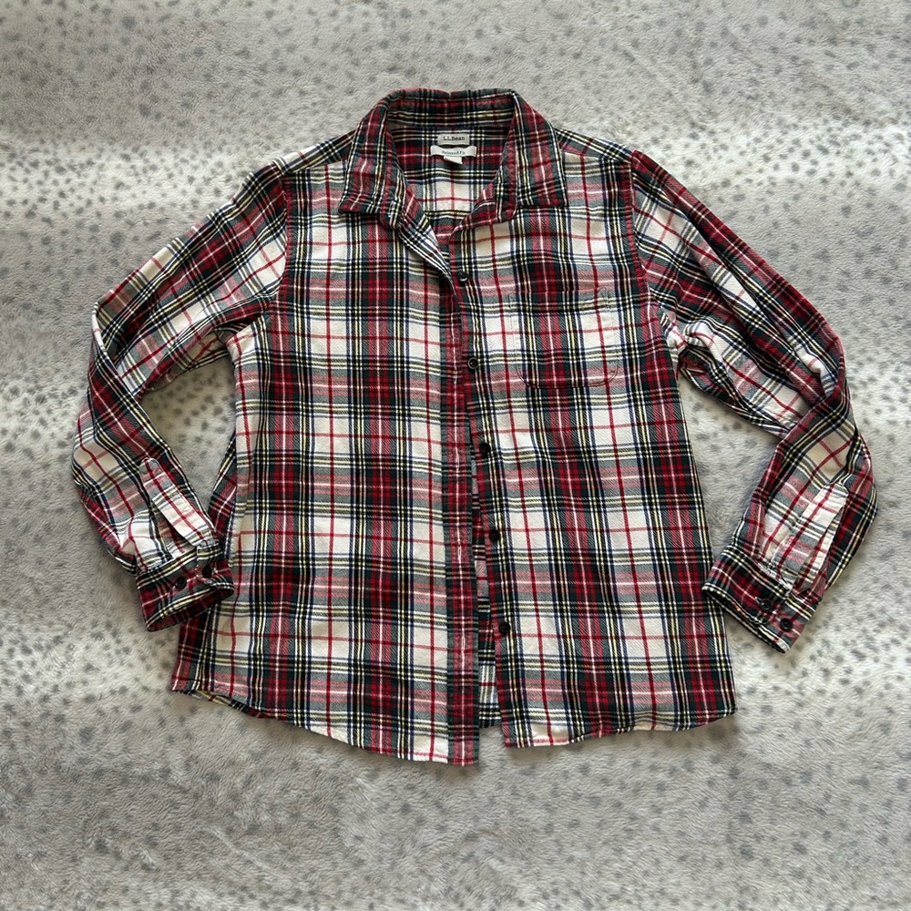 L.L. Bean Red and Green Plaid Shirt
